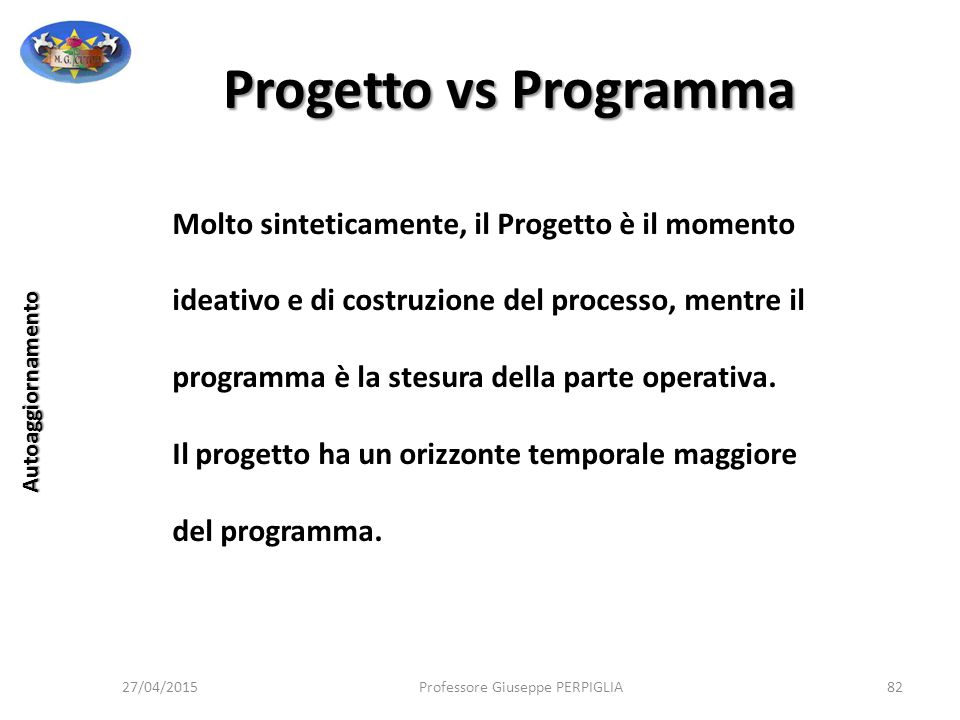 Progetto vs Programma