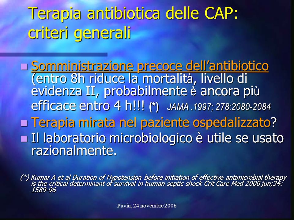 Terapia antibiotica delle CAP: criteri generali