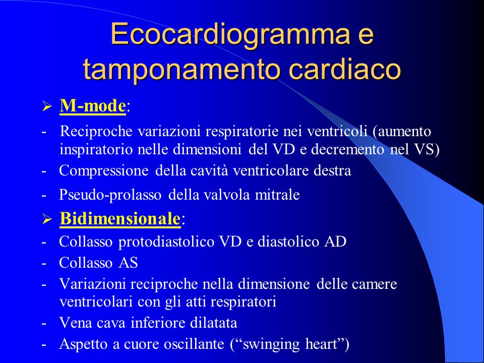 Ecocardiogramma e tamponamento cardiaco