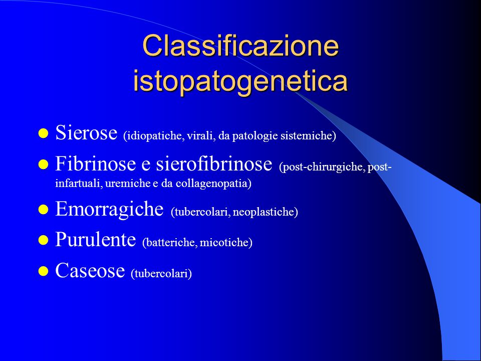 Classificazione istopatogenetica