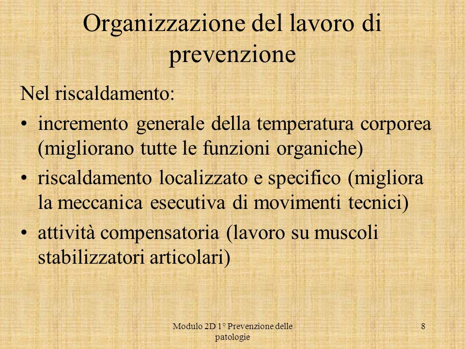 Organizzazione del lavoro di prevenzione