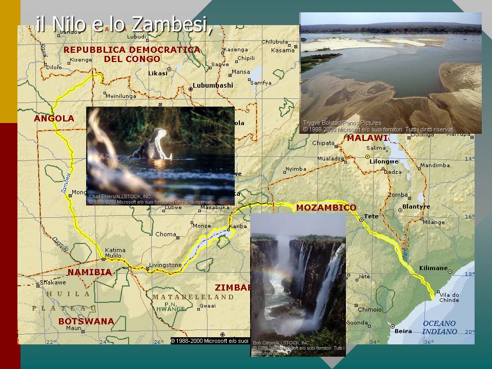 il Nilo e lo Zambesi,