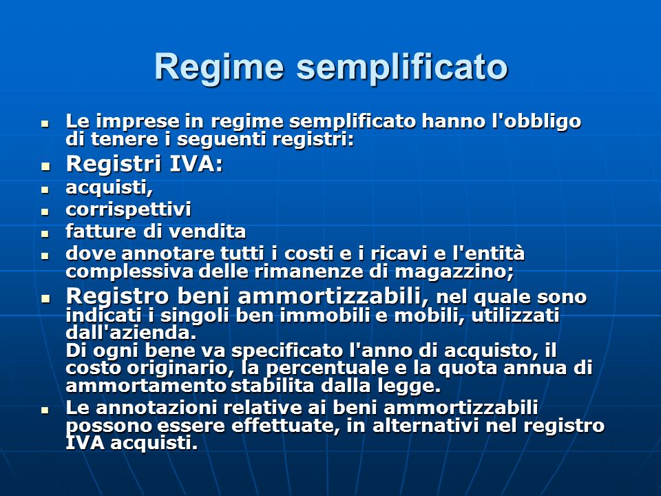 Regime semplificato Registri IVA: