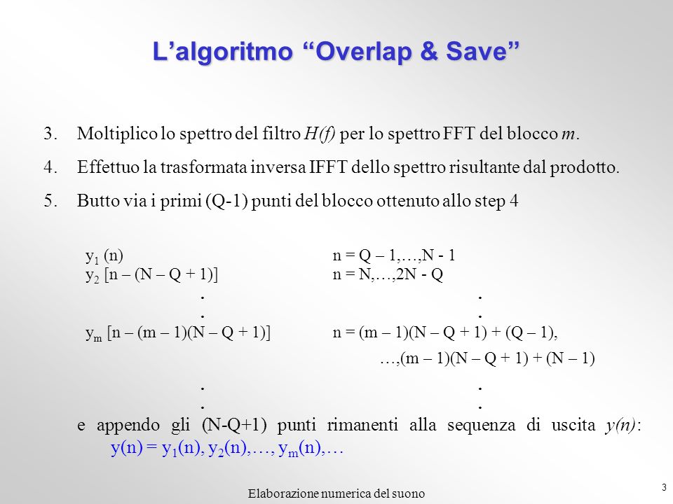 L’algoritmo Overlap & Save