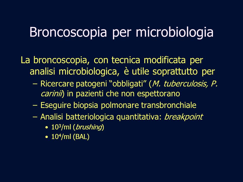 Broncoscopia per microbiologia