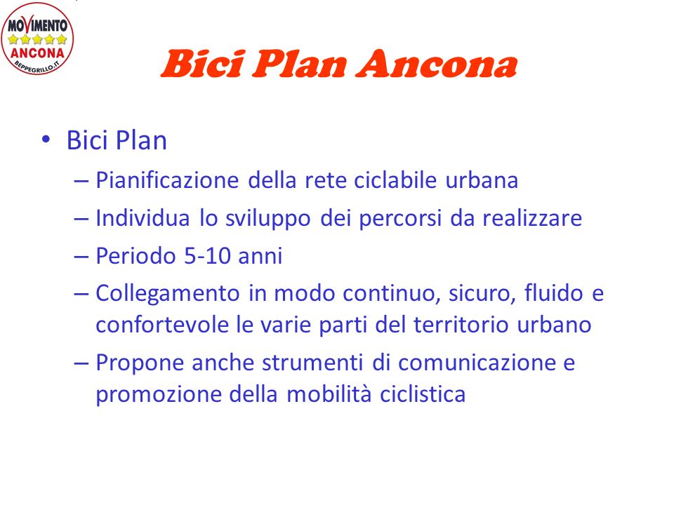Bici Plan Ancona Bici Plan Pianificazione della rete ciclabile urbana