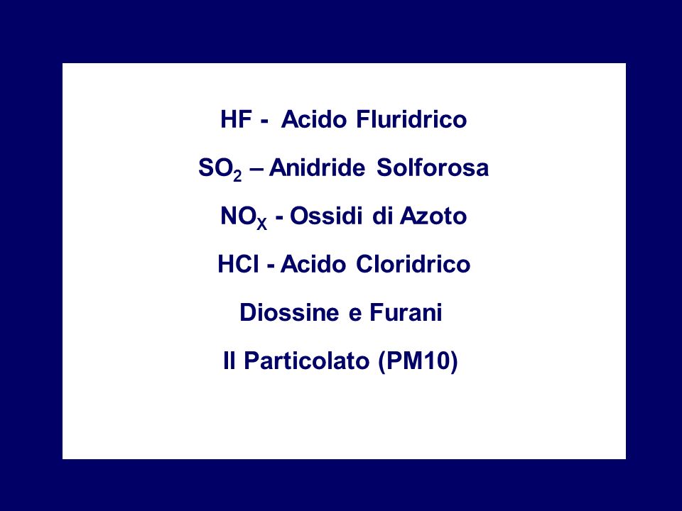 SO2 – Anidride Solforosa
