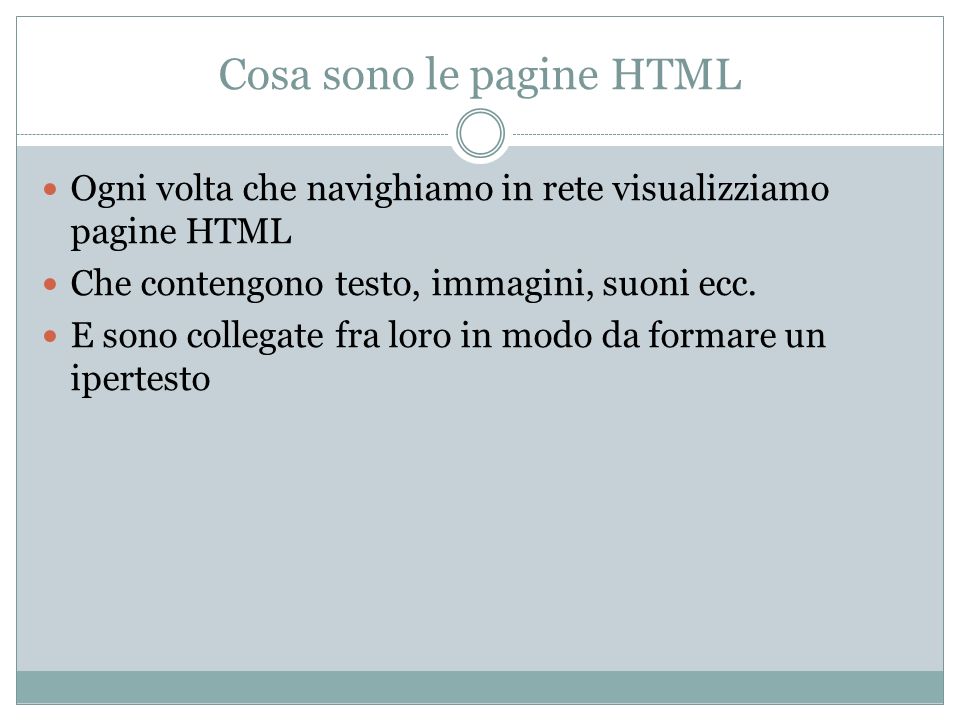 Cosa sono le pagine HTML