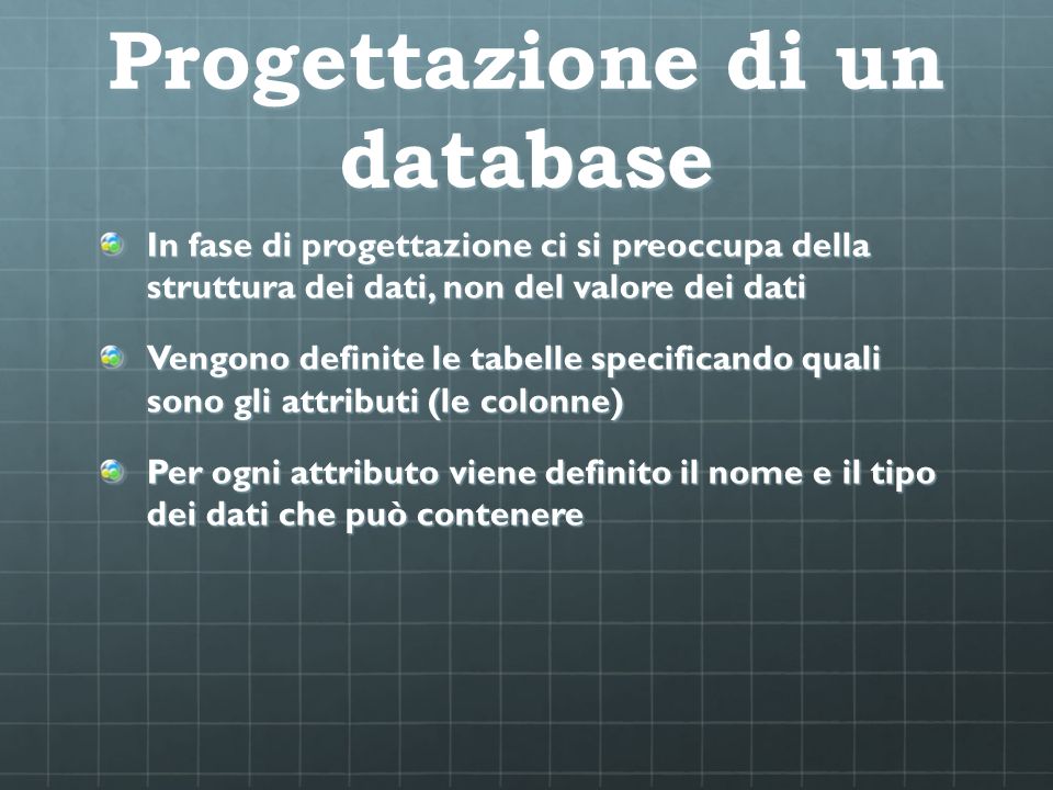 Progettazione di un database