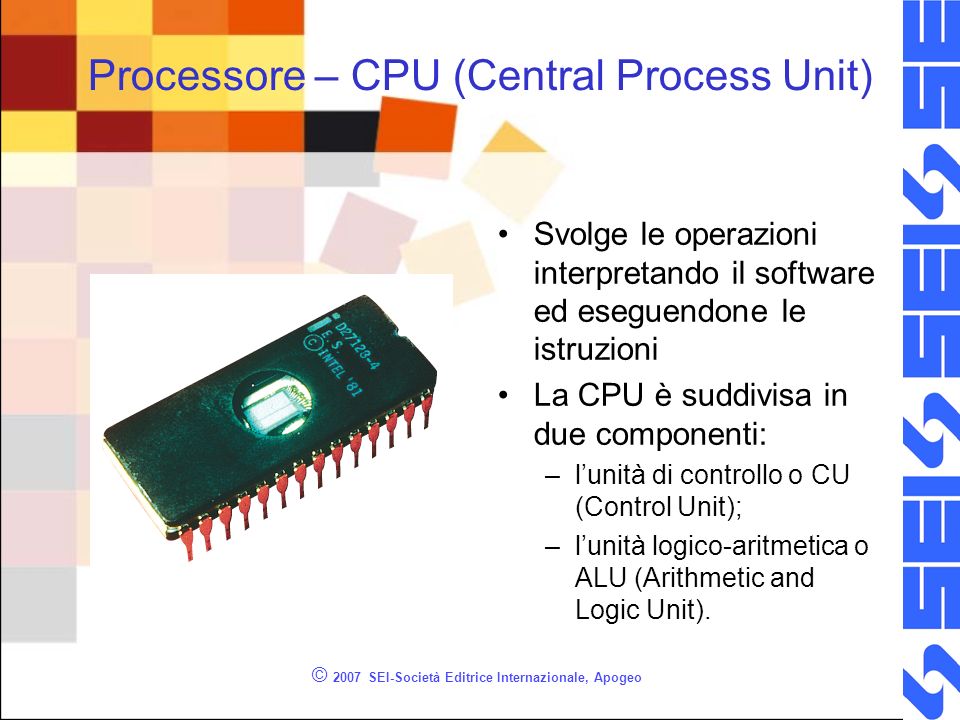 Processore – CPU (Central Process Unit)