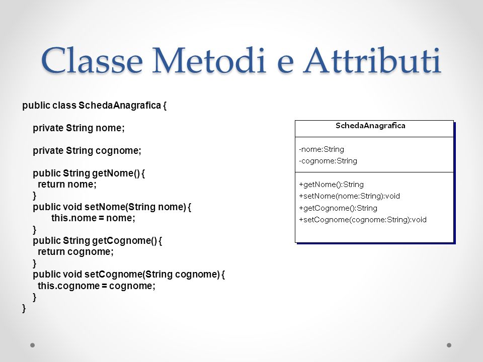 Classe Metodi e Attributi