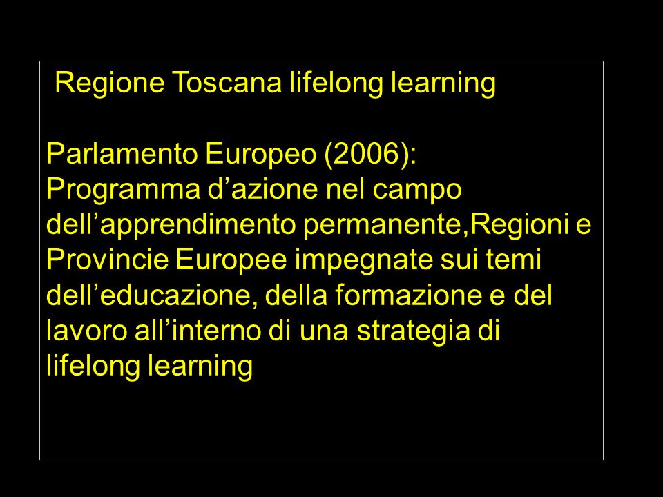 Regione Toscana lifelong learning