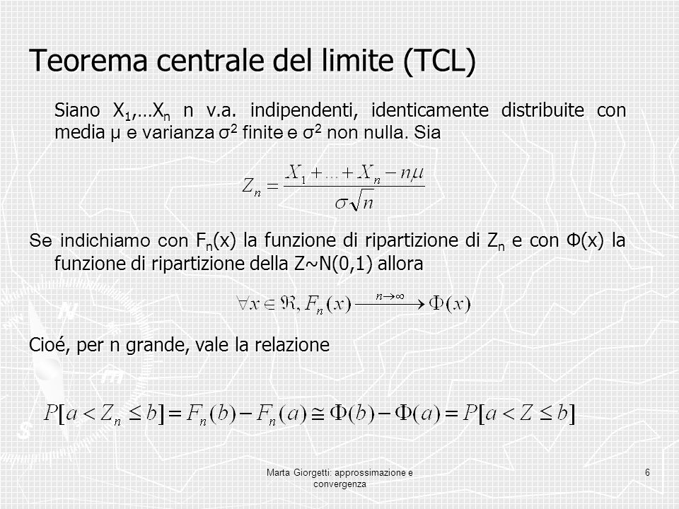 Teorema centrale del limite (TCL)