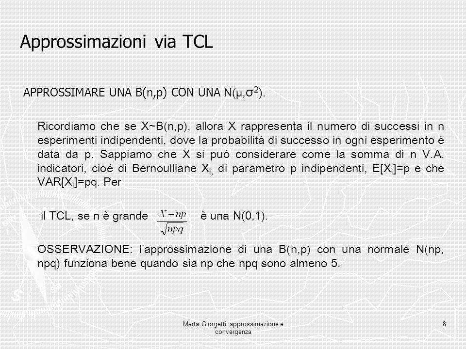 Approssimazioni via TCL
