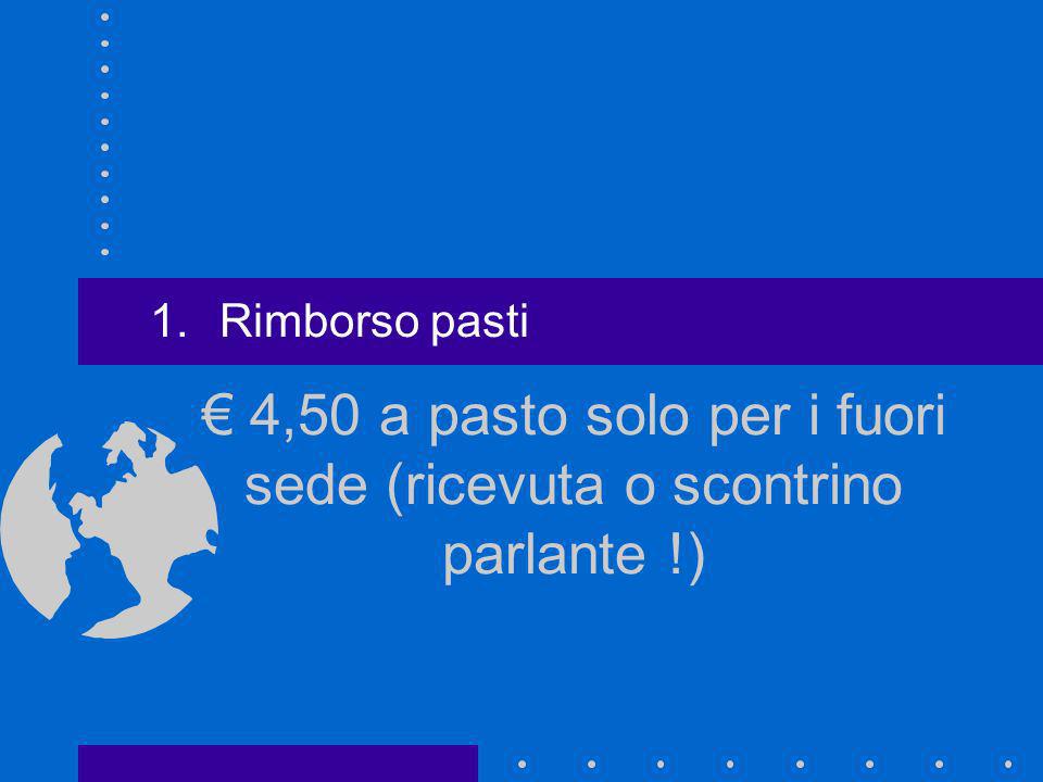 € 4,50 a pasto solo per i fuori sede (ricevuta o scontrino parlante !)