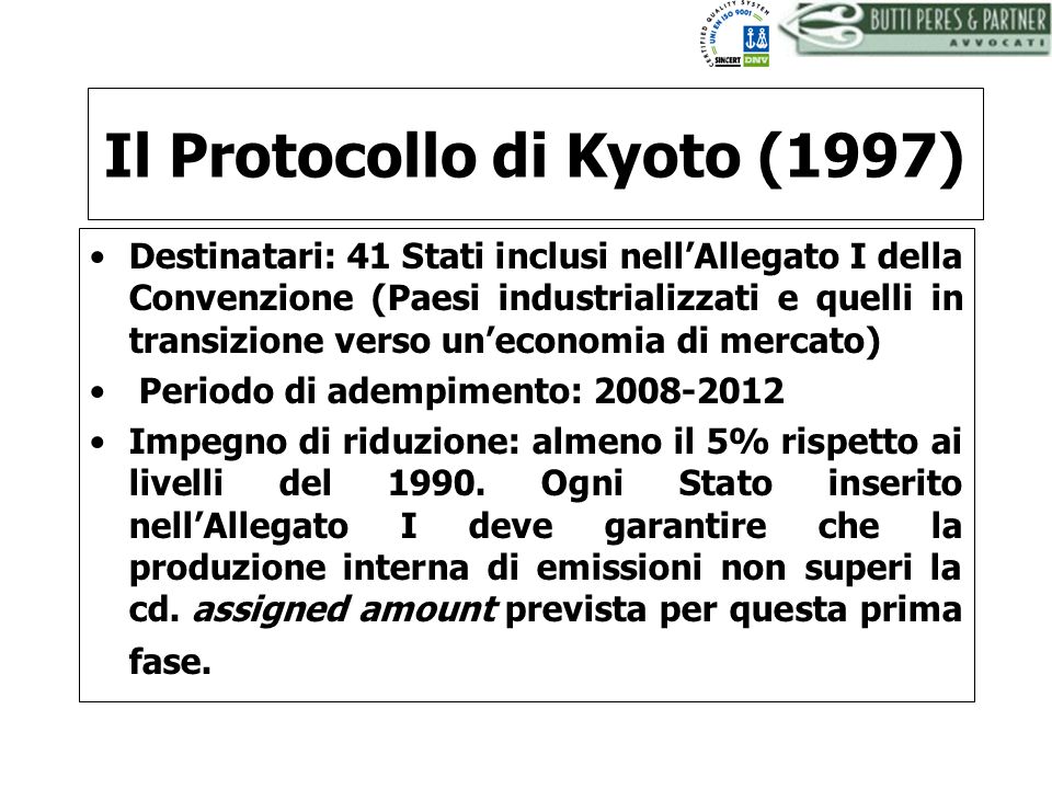 Il Protocollo di Kyoto (1997)