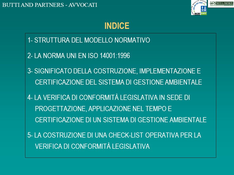 INDICE 1- STRUTTURA DEL MODELLO NORMATIVO