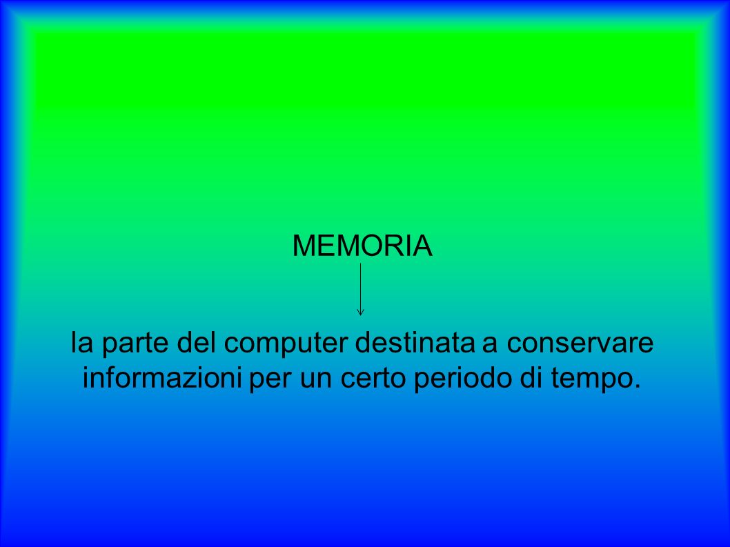 Cos è una memoria MEMORIA