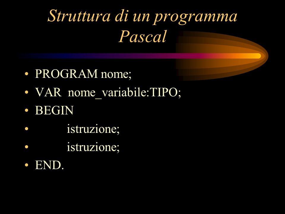 Struttura di un programma Pascal