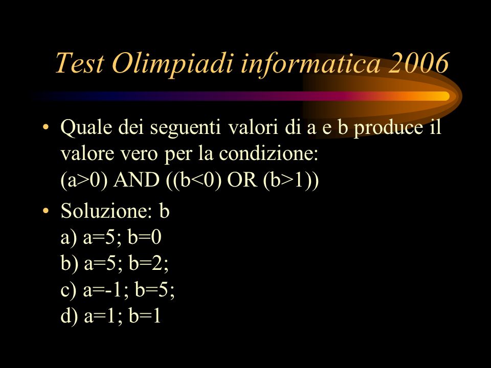 Test Olimpiadi informatica 2006