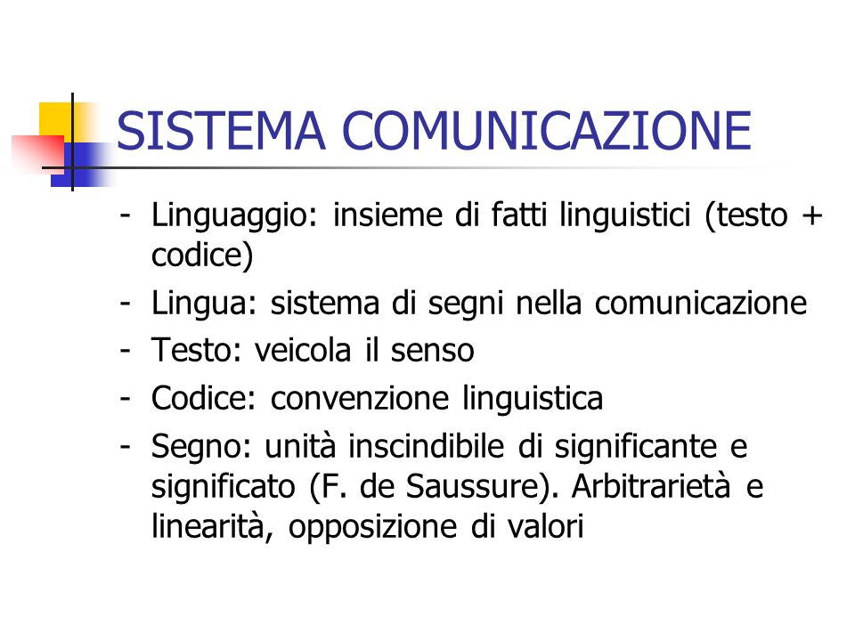 SISTEMA COMUNICAZIONE