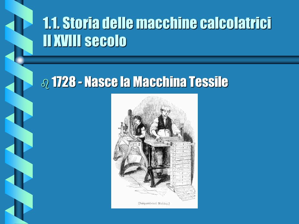 1.1. Storia delle macchine calcolatrici Il XVIII secolo