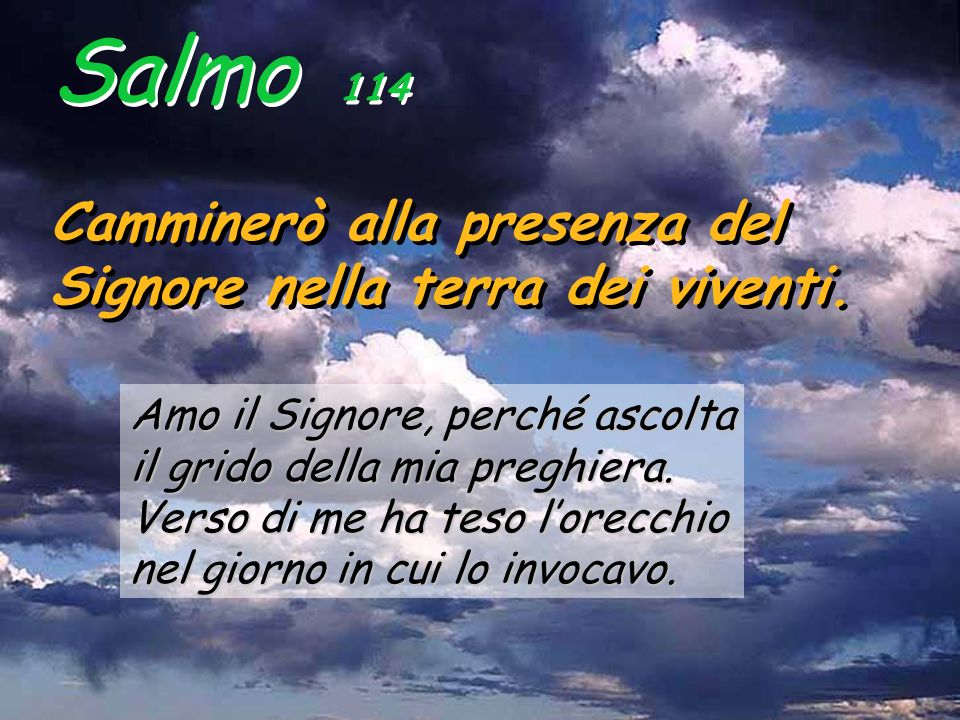 Salmo 114 Camminerò alla presenza del Signore nella terra dei viventi.