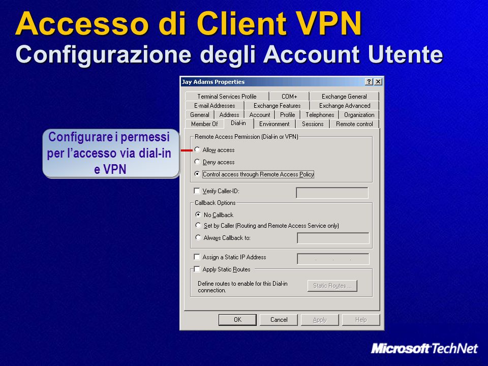 Accesso di Client VPN Configurazione degli Account Utente