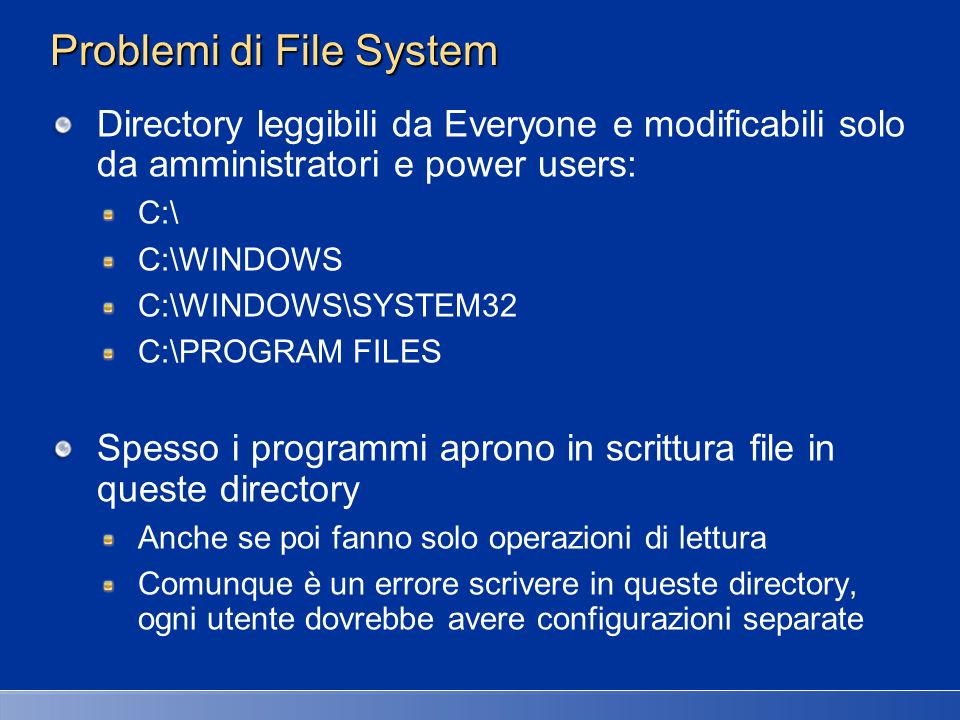 Problemi di File System