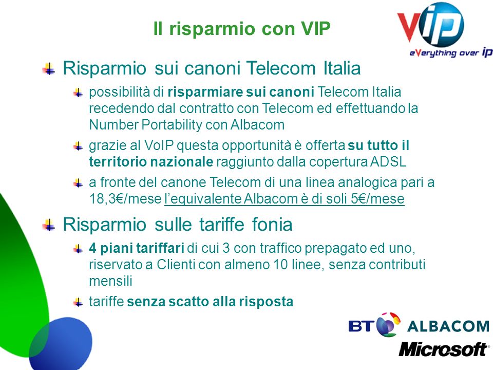 Risparmio sui canoni Telecom Italia