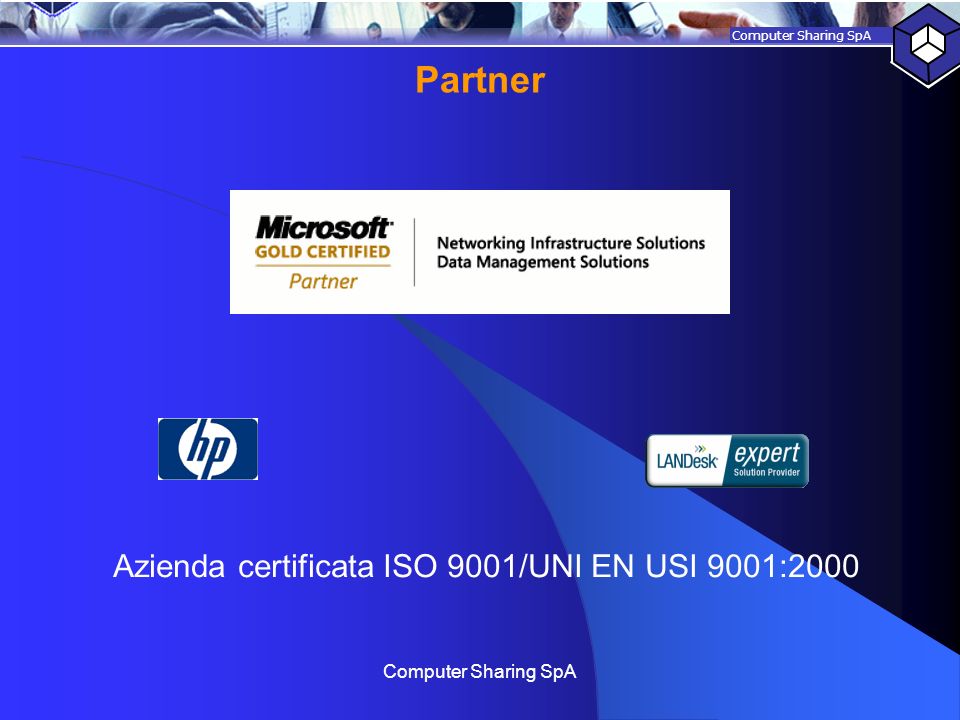 Azienda certificata ISO 9001/UNI EN USI 9001:2000