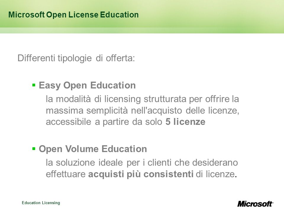 Microsoft Open License Education
