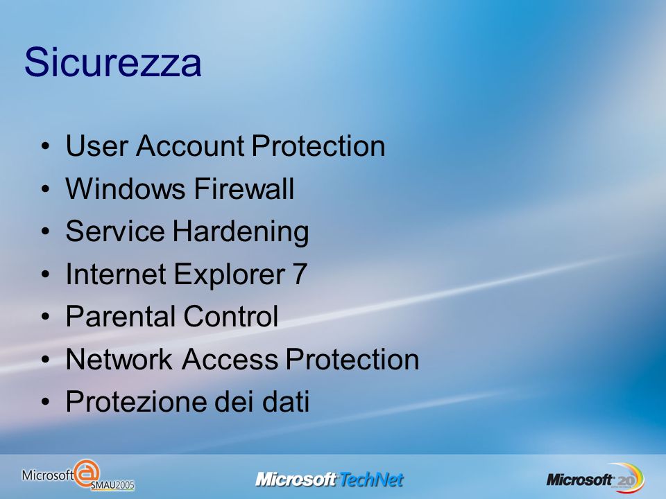 Sicurezza User Account Protection Windows Firewall Service Hardening
