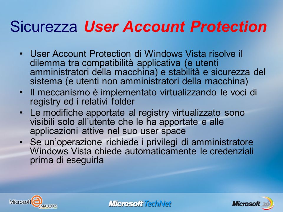 Sicurezza User Account Protection