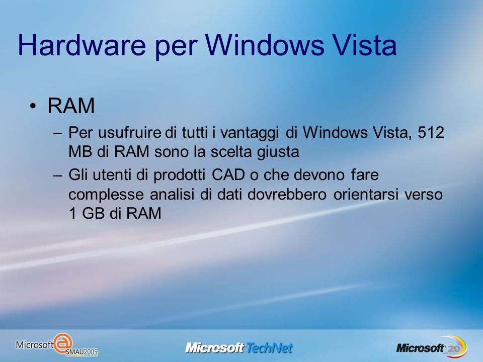 Hardware per Windows Vista