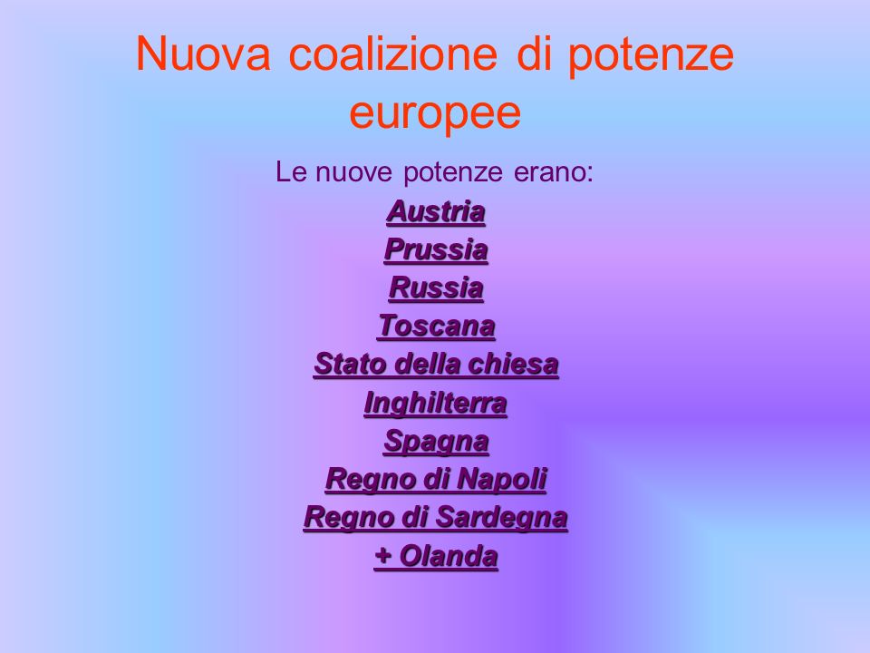 Nuova coalizione di potenze europee
