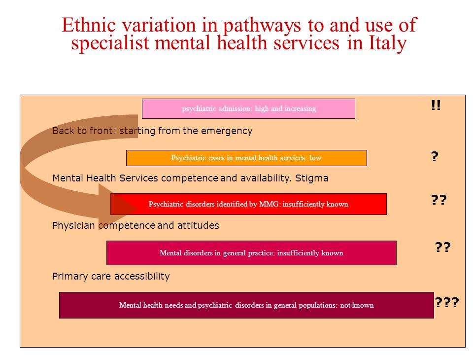 Ethnic variation in pathways to and use of specialist mental health services in Italy