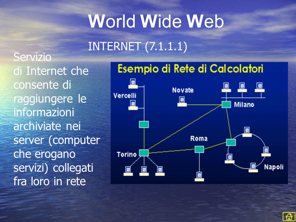 World Wide Web INTERNET ( ) Servizio di Internet che