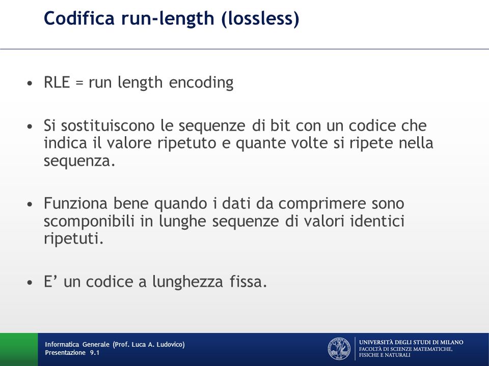Codifica run-length (lossless)