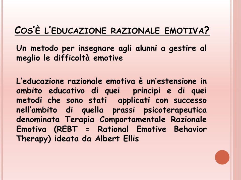 Cos’è l’educazione razionale emotiva