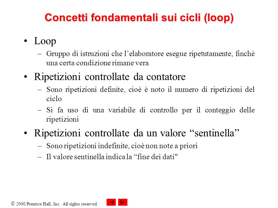 Concetti fondamentali sui cicli (loop)