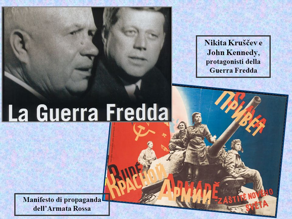 Nikita Kruščev e John Kennedy, protagonisti della Guerra Fredda