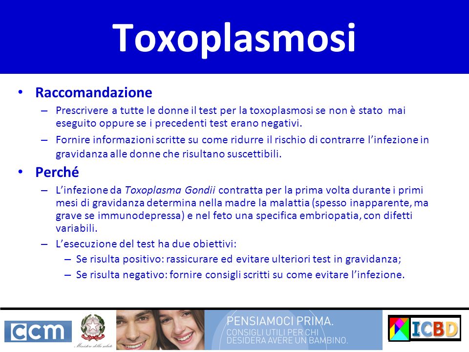 Toxoplasmosi Raccomandazione Perché