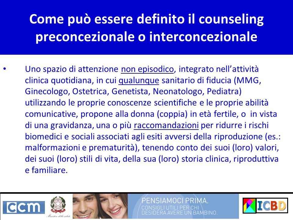 Come può essere definito il counseling preconcezionale o interconcezionale