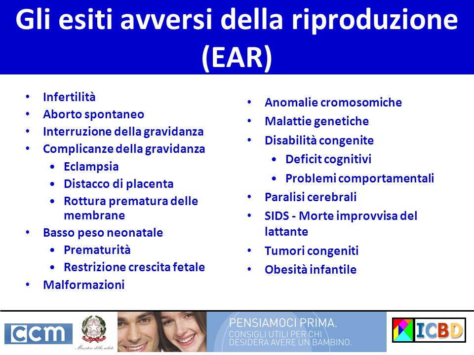 Gli esiti avversi della riproduzione (EAR)