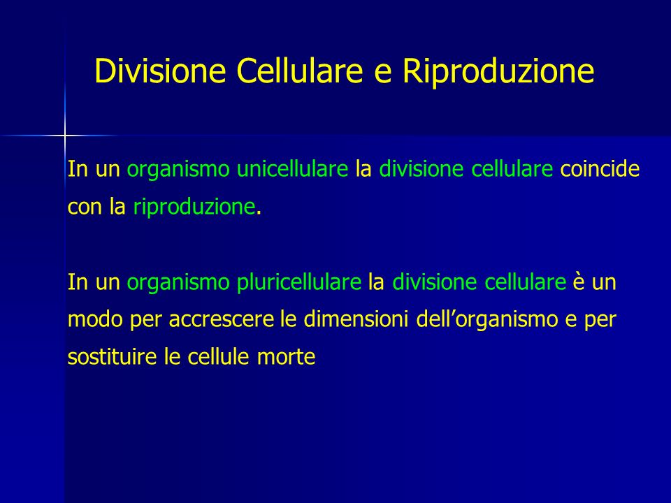 Divisione Cellulare e Riproduzione