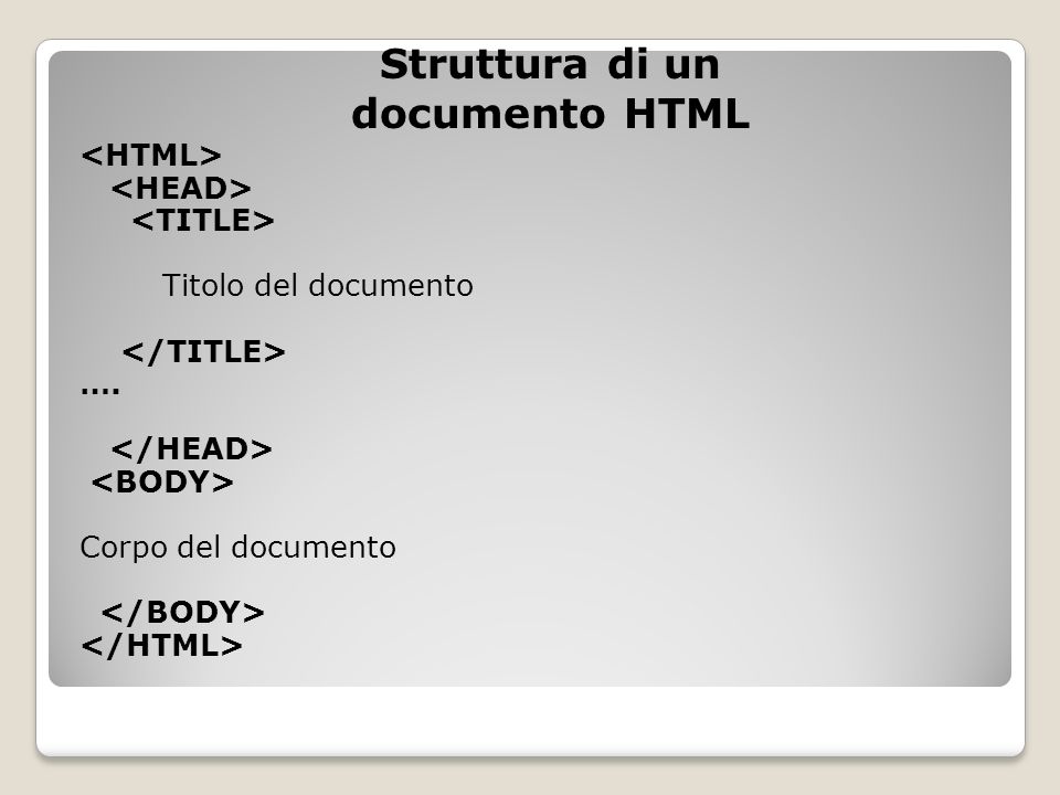 Struttura di un documento HTML