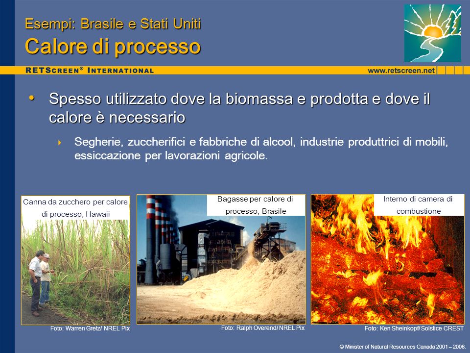 Esempi: Brasile e Stati Uniti Calore di processo