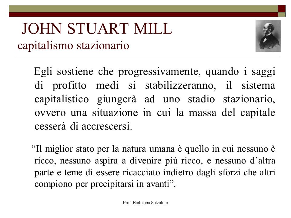 JOHN STUART MILL capitalismo stazionario
