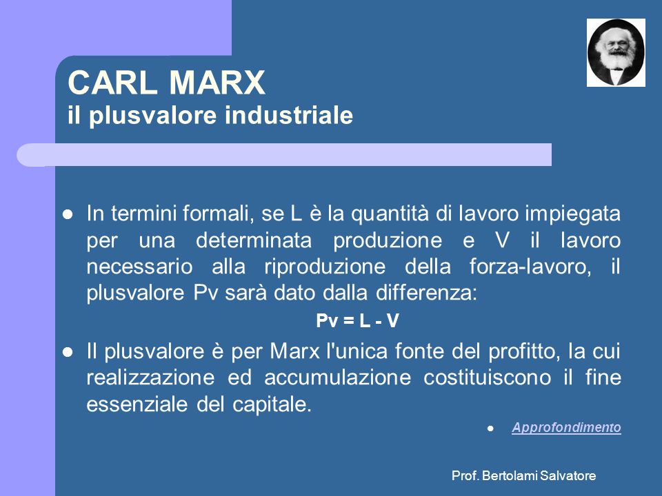 CARL MARX il plusvalore industriale